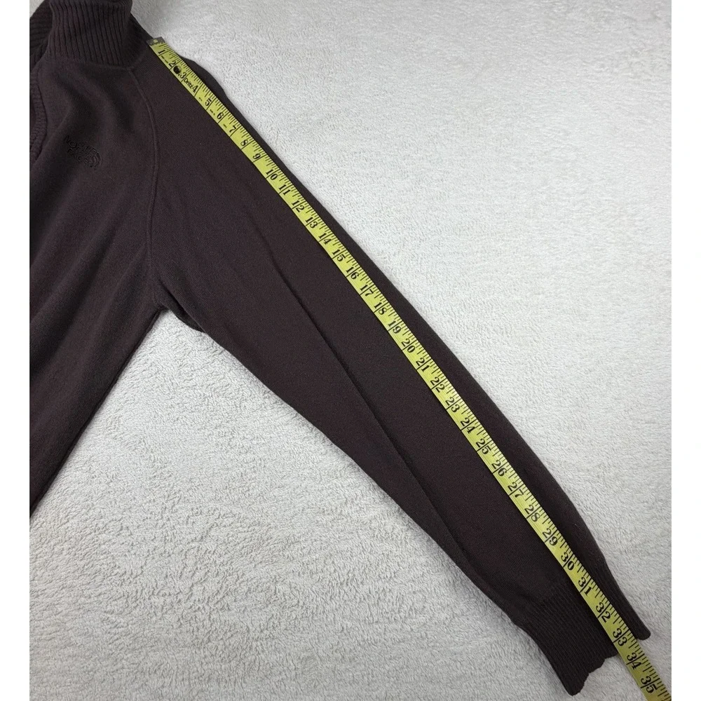 The North Face Men's‎ Sweater Brown Mock Neck Cotton Wool Blend Full Zip Large